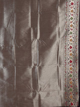 Wine paithani silk saree with floral zari border design