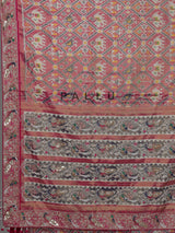 Rani pink tissue patola silk saree with bird motifs
