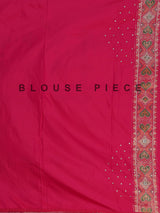 Rani pink art patola silk saree with rich stone work