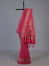 Rani pink art patola silk saree with rich stone work