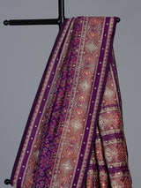 Purple art patola silk saree with rich zardosi detailing