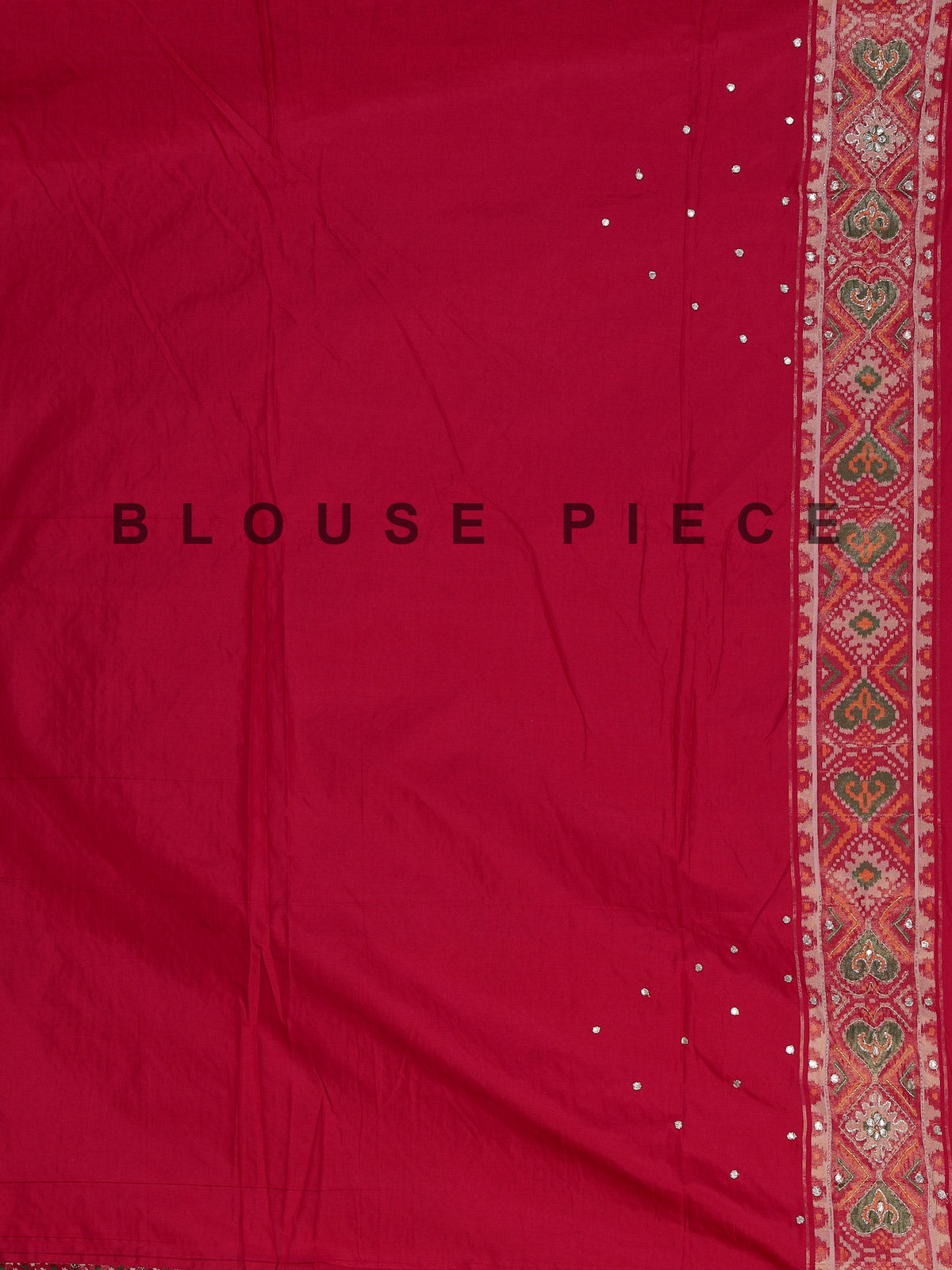 Red art patola silk saree with luxurious handcrafted thread