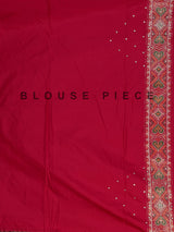 Red art patola silk saree with luxurious handcrafted thread