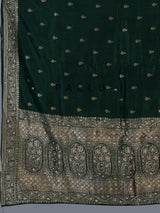 Green dola silk saree with rich butti elegance