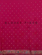 Pink georgette Bandhani saree with elephant motif handwork