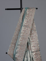 Sky blue tissue silk saree with kolkata handwork designer appeal