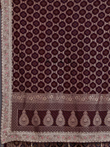 Wine bandhani semi georgette saree with elegant tassel pallu detailing