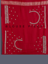 Rani pink bandhani semi georgette saree with tassel pallu elegance