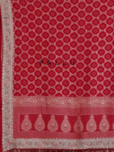 Rani pink bandhani semi georgette saree with tassel pallu elegance
