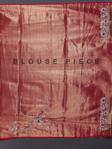 Red kanjivaram tissue silk saree with elegant floral zari craftsmanship