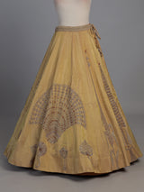 Royal golden silk unstitched lehenga choli with double dupatta