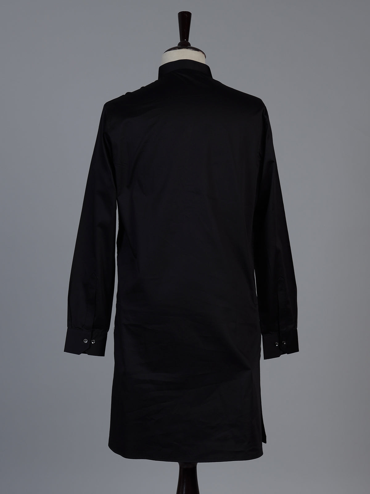 Black plain cotton silk festive eid kurta suit for men