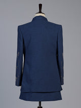 Navy blue royal mens embroidered indo western suit