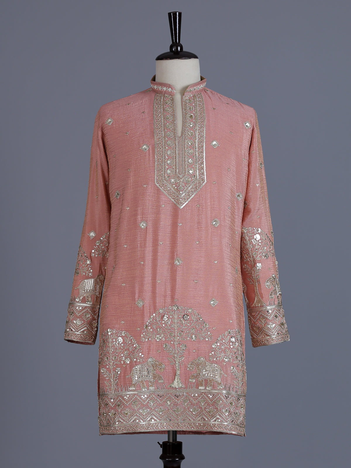 Onion pink elegant wedding mens kurta suit