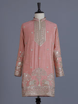 Onion pink elegant wedding mens kurta suit
