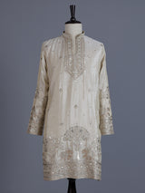 Cream premium festive wear mens kurta pant