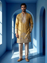 cream premium festive mens kurta pant
