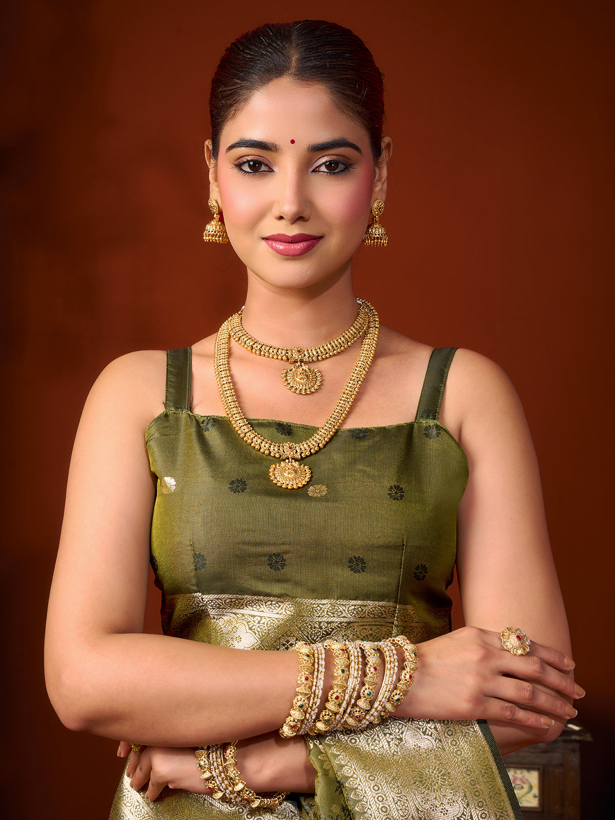 Green timeless festive silk saree