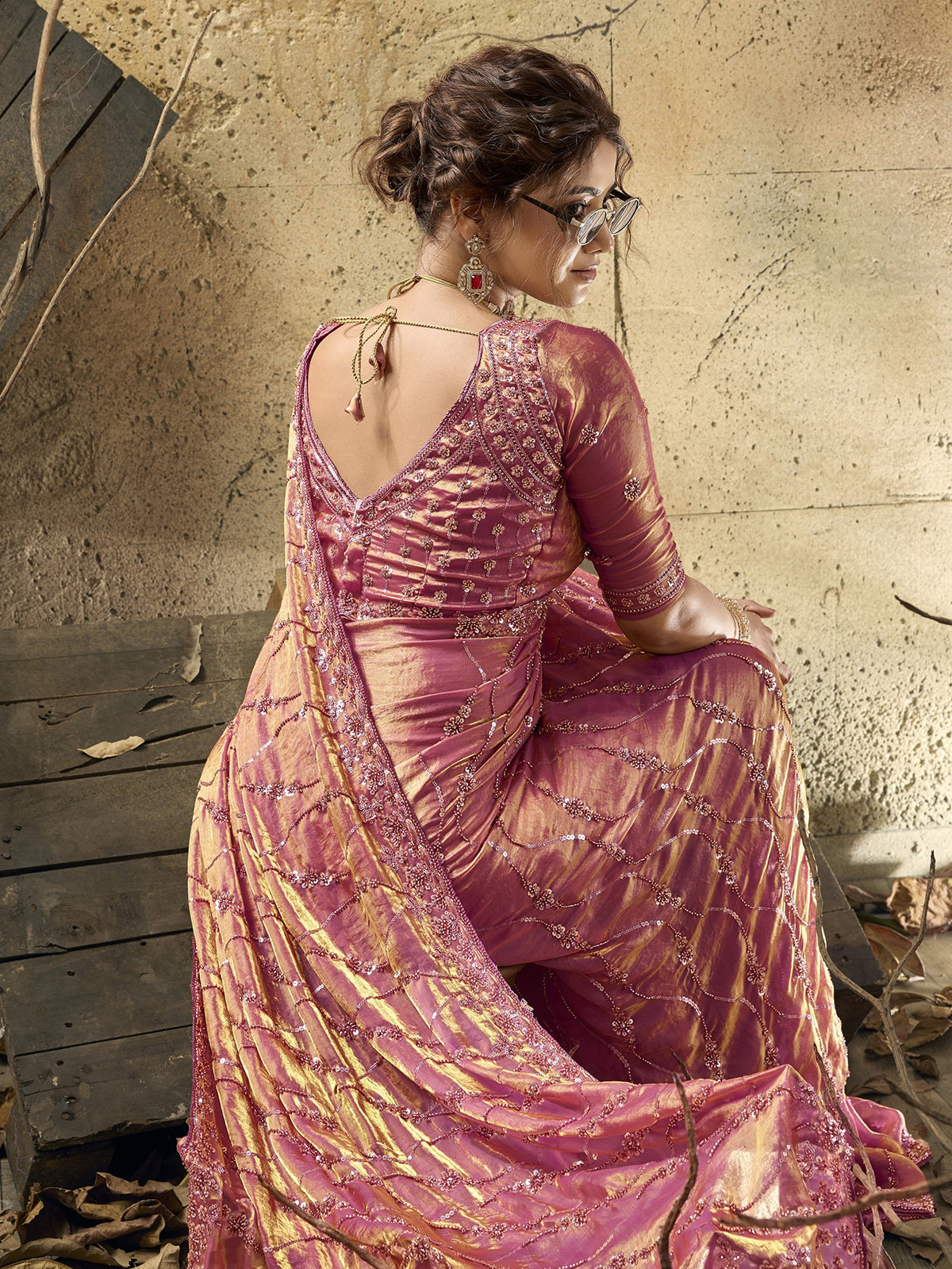 Rani pink signature bridal saree