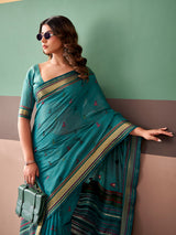 Mint blue classic festive saree