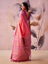 Pink timeless elegance tissue silk saree