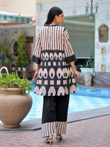 Black designer printed palazzo kurti set