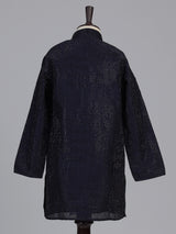 Navy blue swarovski boys kurta suit