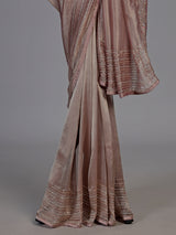 Onion pink metallic tissue silk saree women