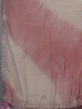 Pink dual tone sequin tissue silk saree women