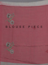 Grey cotton silk saree with floral mirror work elegance