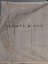 Sky blue semi tusser silk saree with rich zari embellishments
