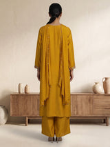 Mustard yellow designer choker dupatta suit for women