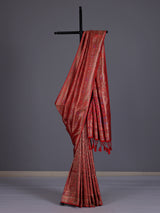 Red women classic zari saree