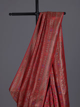 Red women classic zari saree