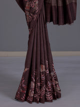 Wine women kalamkari zari saree