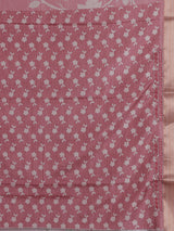 Pink women botanical kantha zari saree