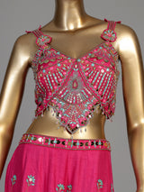 Rani pink women jharokha embellished sharara suit