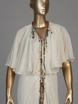 White women embellished cape style indo western