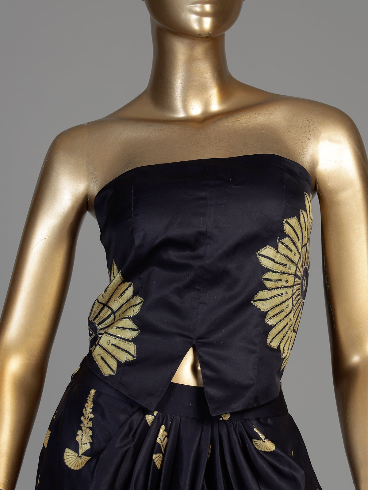 Black women draped dhoti skirt indo western
