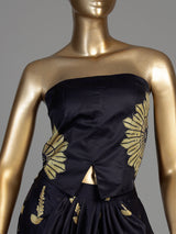 Black women draped dhoti skirt indo western