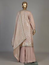 Pink women embellished festive sharara suit