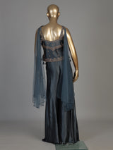 Grey women traditional medallion sharara suit