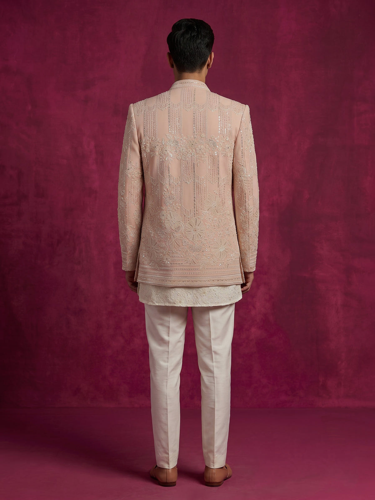 Ivory men chikankari inspired indo western