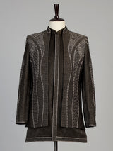 Black men sculpted embellished indo western