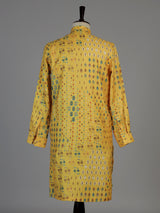 Yellow men geometric printed chinese kurta