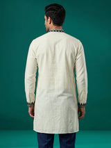White men floral abhla chinese kurta