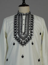 White men floral abhla chinese kurta