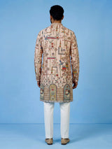 Onion pink men mughal court kurta suit