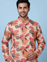 Multi men abstract floral kurta suit