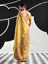 Green elegant tissue silk zari saree
